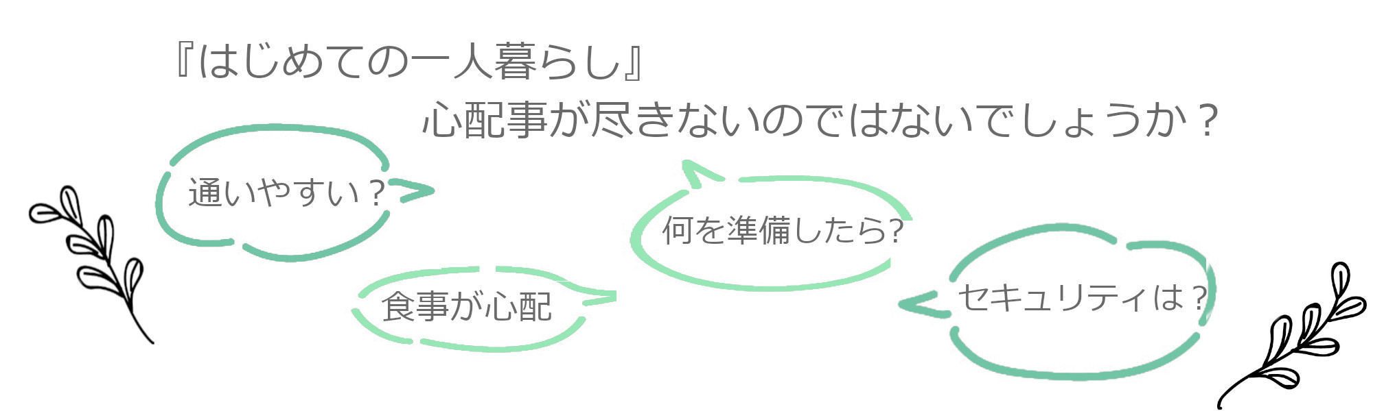 はじめての一人暮らし、心配ごとが尽きないのではないでしょうか
